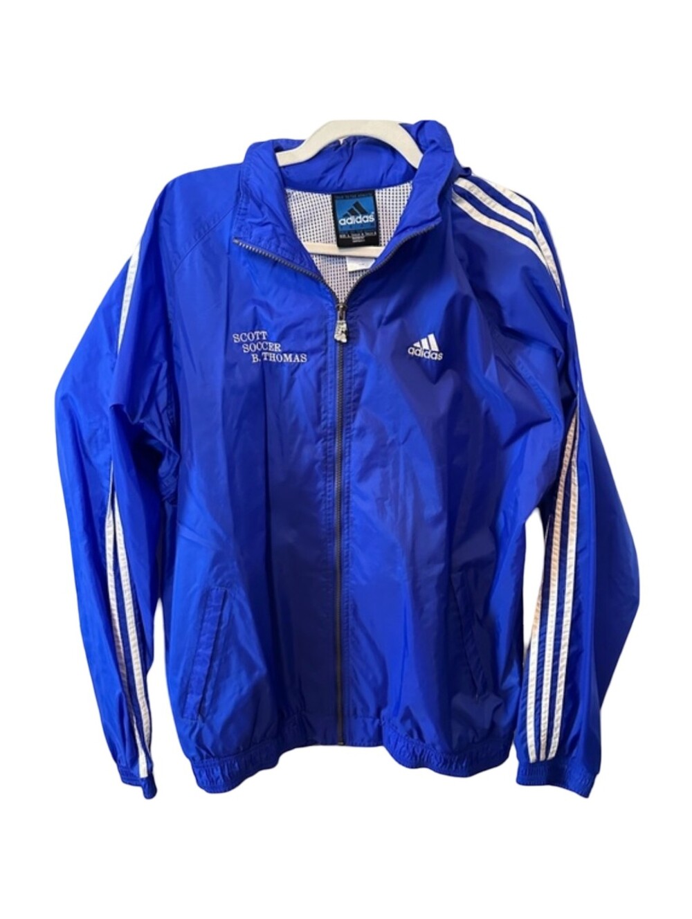 adidas Royal Blue Full-Zip Track Jacket with White Stripes